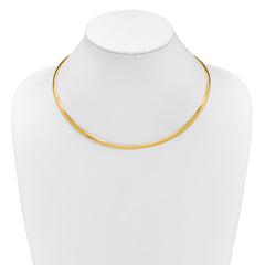 14K Polished and Satin 4mm 18in Reversible Omega Necklace