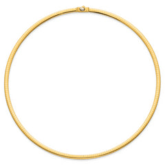 14K Polished and Satin 4mm 18in Reversible Omega Necklace
