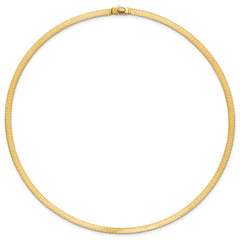 14K Polished and Satin 4mm 18in Reversible Omega Necklace