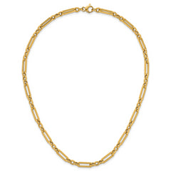 14K Polished Fancy Paperclip Link Necklace