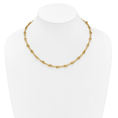 14K Polished Fancy Link Necklace