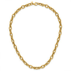14K Polished and Textured Fancy Link Necklace