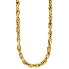 14K Polished and Textured Fancy Twisted Link Necklace