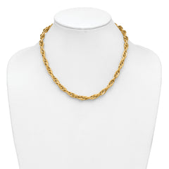 14K Polished and Textured Fancy Twisted Link Necklace