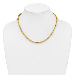 14K Polished Fancy Round Link Necklace
