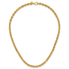 14K Polished Fancy Round Link Necklace