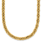 14K Polished Fancy Round Link Necklace