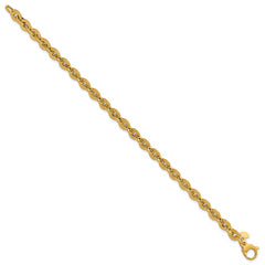 14K Polished Fancy Round Link Bracelet