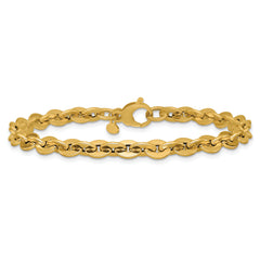 14K Polished Fancy Round Link Bracelet