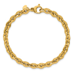 14K Polished Fancy Round Link Bracelet
