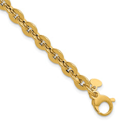 14K Polished Fancy Round Link Bracelet