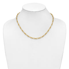 14K Polished Textured Fancy Link Necklace
