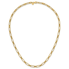 14K Polished Textured Fancy Link Necklace