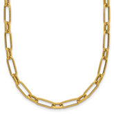 14K Polished Textured Fancy Link Necklace