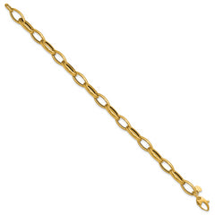 14K Polished Fancy Oval Link Bracelet
