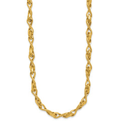 Leslie's14K Polished and Textured Twisted Link Necklace
