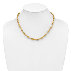 Leslie's14K Polished and Textured Twisted Link Necklace