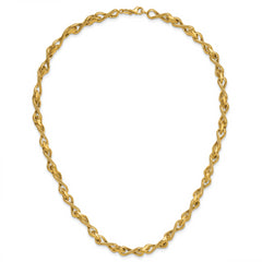 Leslie's14K Polished and Textured Twisted Link Necklace