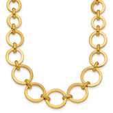 14K Polished Graduated Circle Link Necklace