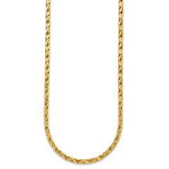 14K Polished Square Twisted Link Necklace