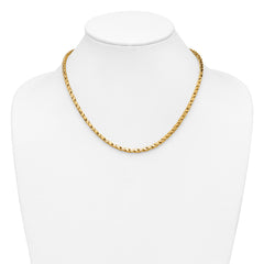 14K Polished Square Twisted Link Necklace