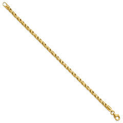 14K Polished Square Twisted Link Bracelet