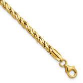 14K Polished Square Twisted Link Bracelet