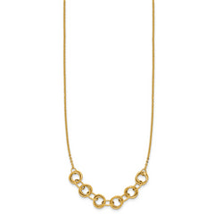 14K Polished Circles w/2in ext. Necklace
