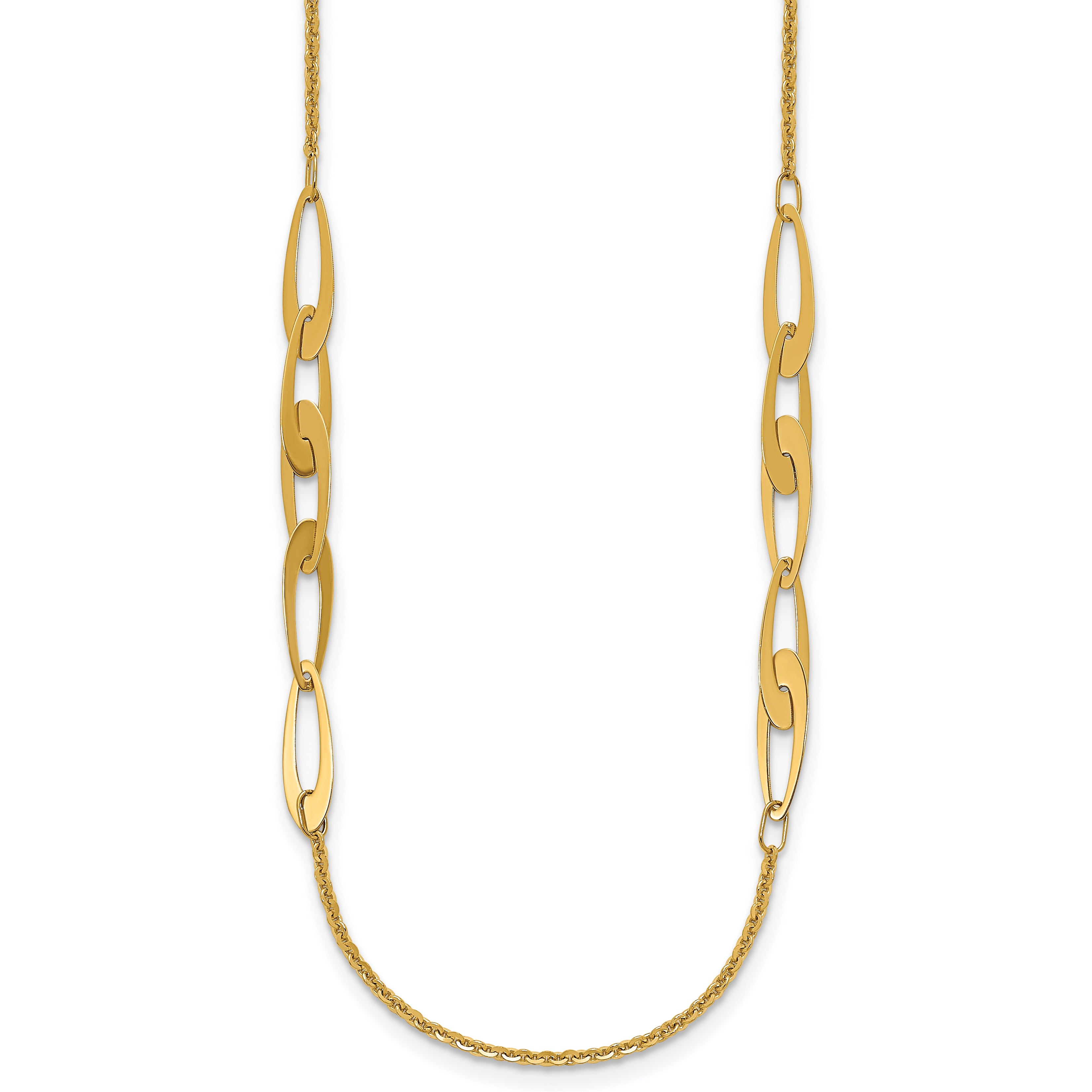 14K Polished Fancy Link Necklace