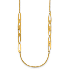 14K Polished Fancy Link Necklace