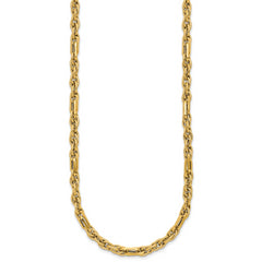 14K Polished and Textured Fancy Link Necklace