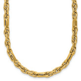 14K Polished and Textured Fancy Link Necklace