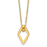 14K Polished Diamond Shape Pendant w/2in ext. Necklace