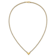 14K w/RH-plating Polished Fancy 18in Necklace