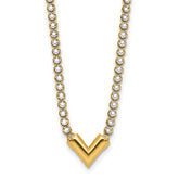 14K w/RH-plating Polished Fancy 18in Necklace