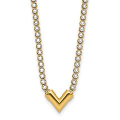 14K w/RH-plating Polished Fancy 18in Necklace