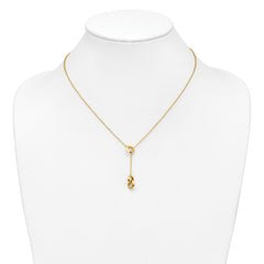 14K Polished Circles Lariat w/2in ext. Necklace