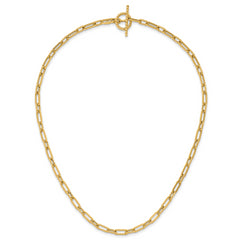 14K Polished and Twisted Fancy Link Toggle Necklace
