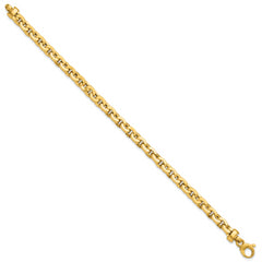 14K Polished Fancy Round Link Bracelet
