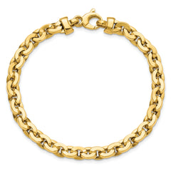 14K Polished Fancy Round Link Bracelet