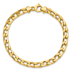 14K Polished Fancy Long Curb Link Bracelet