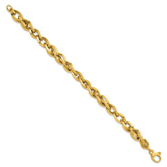 14K Polished Fancy Twisted Link Bracelet