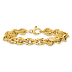 14K Polished Fancy Twisted Link Bracelet