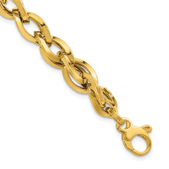 14K Polished Fancy Twisted Link Bracelet