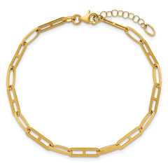 14K Polished Fancy Link w/1in ext. Bracelet