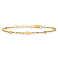 14K Polished Oval Disk Station w/1in ext. Bracelet