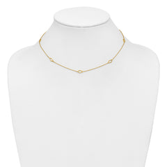 14K Polished Diamond-shaped Station w/2in ext. Necklace