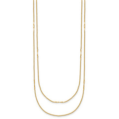 14K Polished 2-Strand Twist Bar Station Necklace