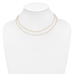 14K Polished 2-Strand Twist Bar Station Necklace