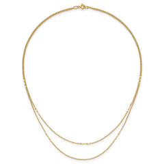 14K Polished 2-Strand Twist Bar Station Necklace